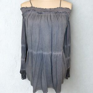 Infinity Raine Women’s Boho Lace sleeve Tunic Size medium